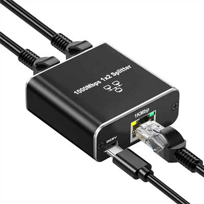 1 to 2 Gigabit Ethernet RJ45 Network Splitter