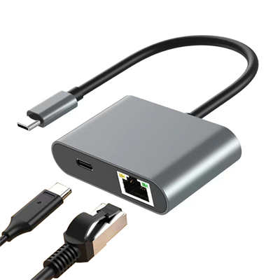 Type-C to RJ45 Gigabit Ethernet Network Adapter with PD