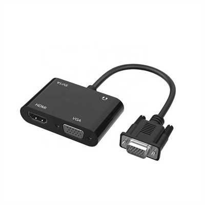 2-in-1 VGA to HDMI + VGA Adapter with Audio – 1080p VGA Converter
