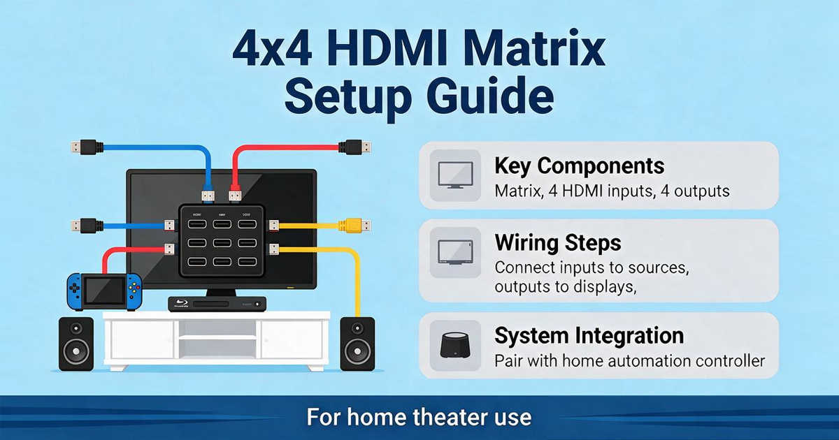 How to Set Up a 4x4 HDMI Matrix for a Home Automation System