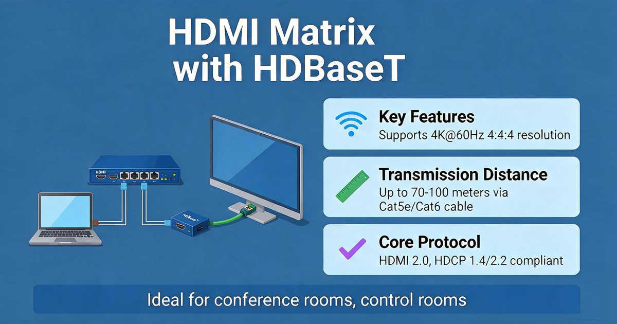 HDMI Matrix with HDBaseT: A Complete Guide to Extending AV Signals Over Long Distances