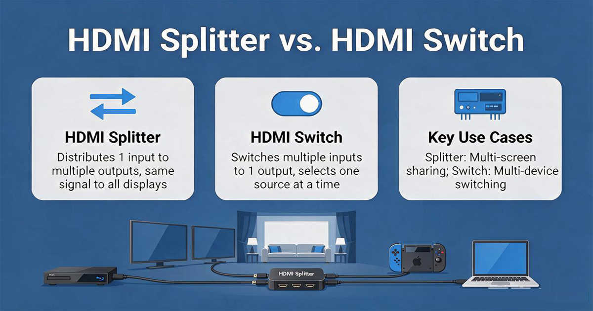 HDMI Splitter vs. HDMI Switch: What’s the Difference?