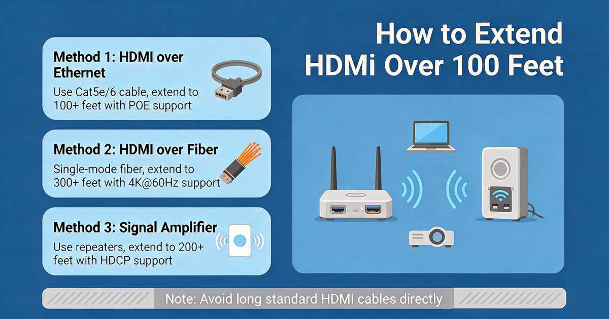 HDMI Over Long Distance: 5 Proven Ways to Extend 100+ Feet Without Signal Loss