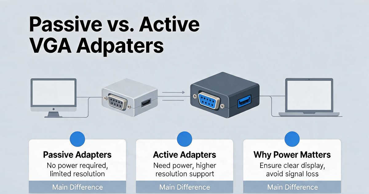 Passive vs. Active VGA Adapters: Why Power Makes All the Difference