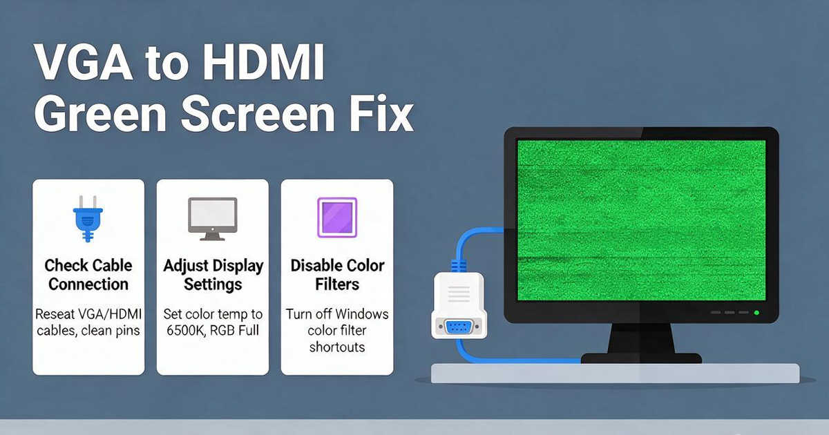 VGA to HDMI Adapter Shows Green Screen? Here‘s How to Fix It