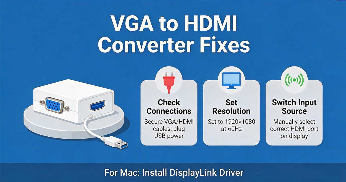VGA to HDMI Converter Not Working? 8 Proven Fixes for a Blank Screen